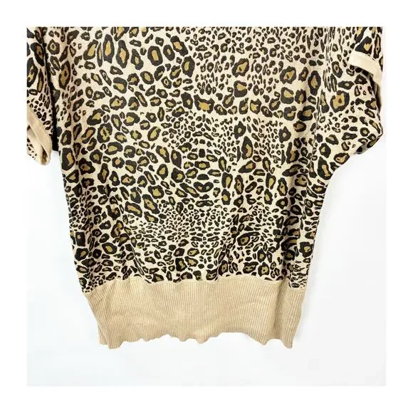 2/$30 Worthington Woman 1X Leopard Print Knit Top Women Plus Animal Pattern - Picture 6 of 11
